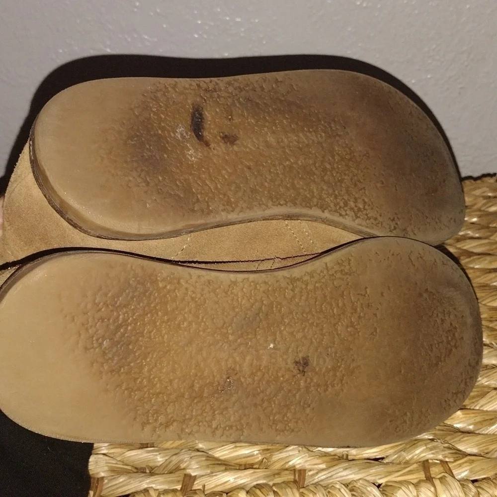 Tan Suede Ankle Boots Leopard Print Lining Chukka Ashbee Laceup Lucky Brand 8.5